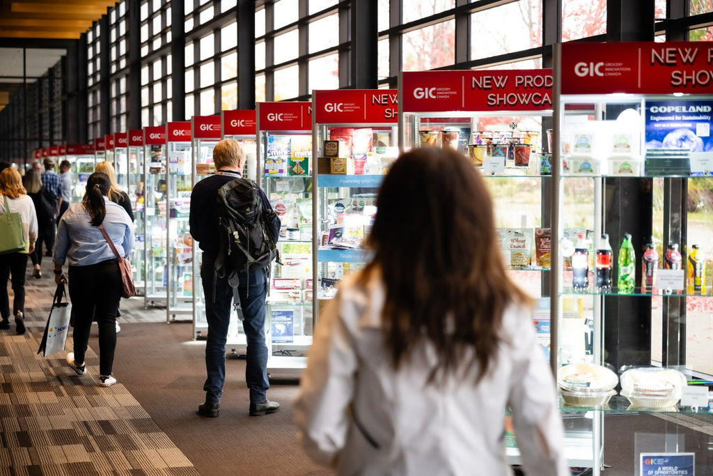 The New Product Showcase aisle at Grocery Innovations Canada
